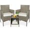 Best Choice Products 3-Piece Outdoor Wicker Conversation Patio Bistro Set, w/ 2 Chairs, Table